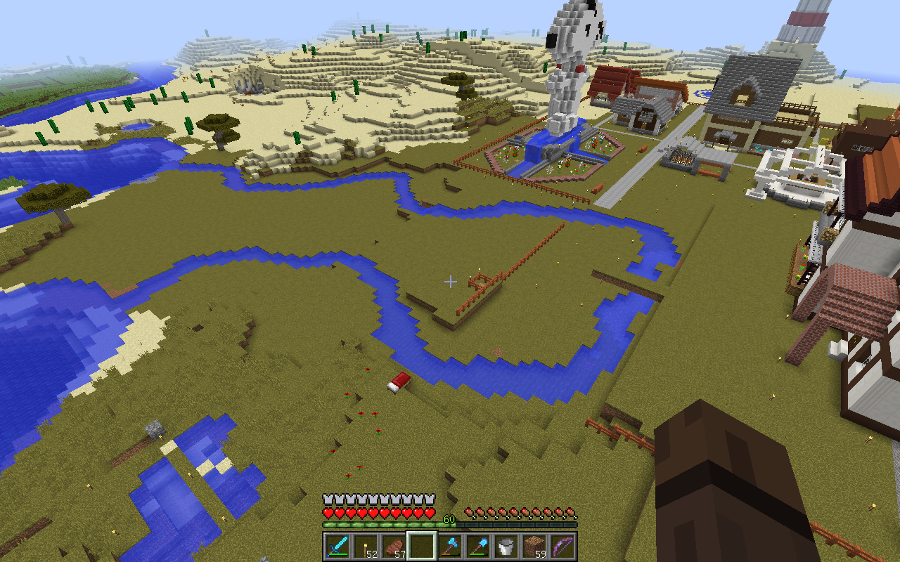 Minecraft 村に川や橋を作って街に立体感を出す Hiro流ゲームライフ