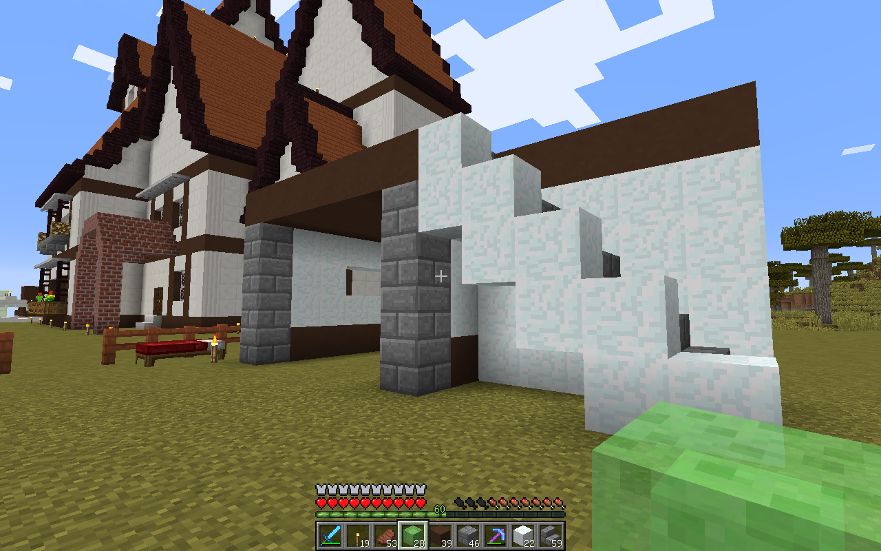 Minecraft 2階玄関の家を建築する Hiro流ゲームライフ